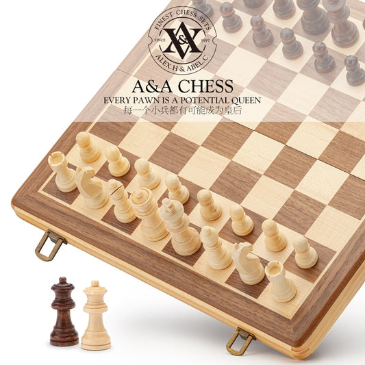 15"x15" Beech Wood Chess Set Luxury Large Backgammon Set With Carrom High Grade Professional Board